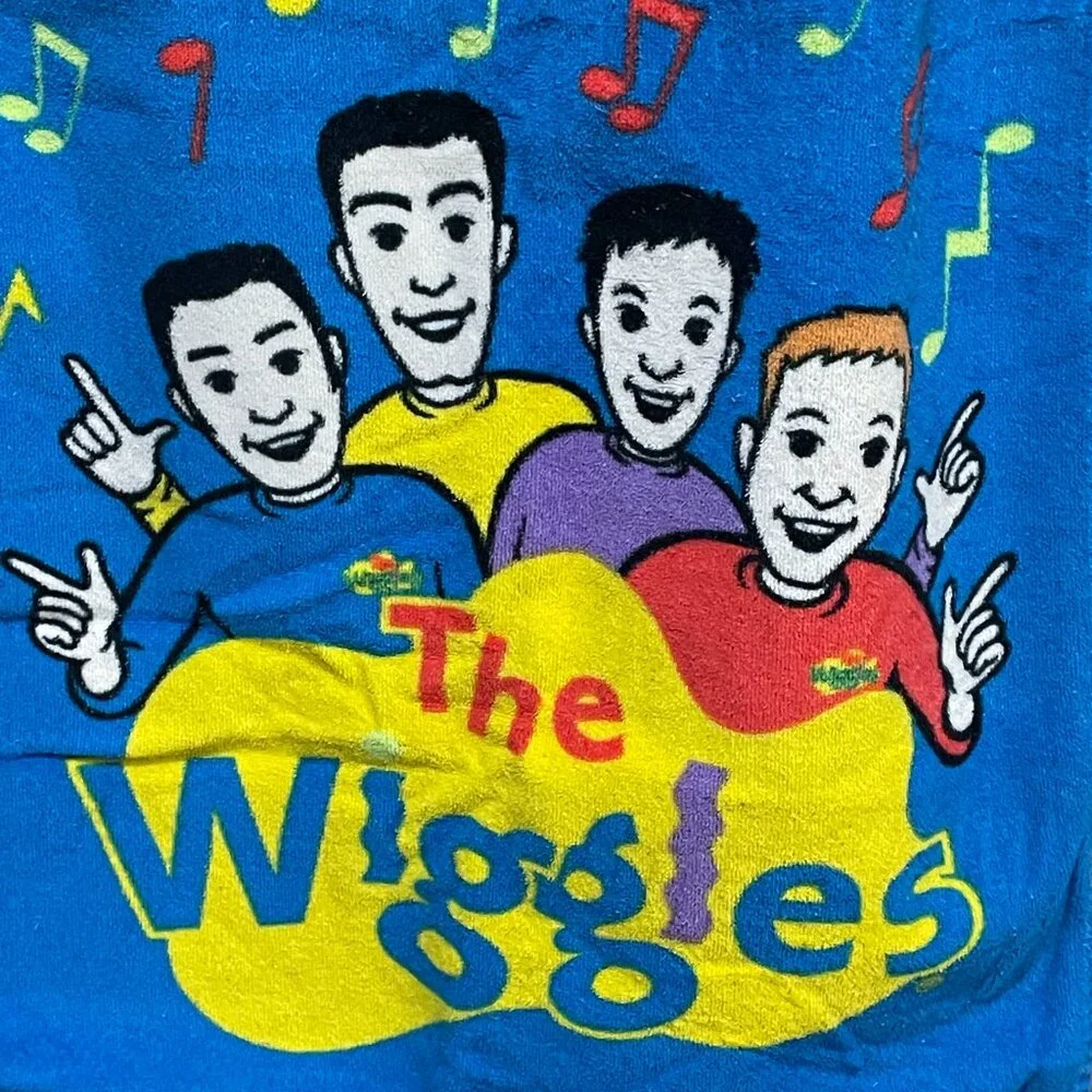 Vtg 2003 The Wiggles Children's 100% Cotton Blue Bath Towel